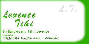 levente tihi business card